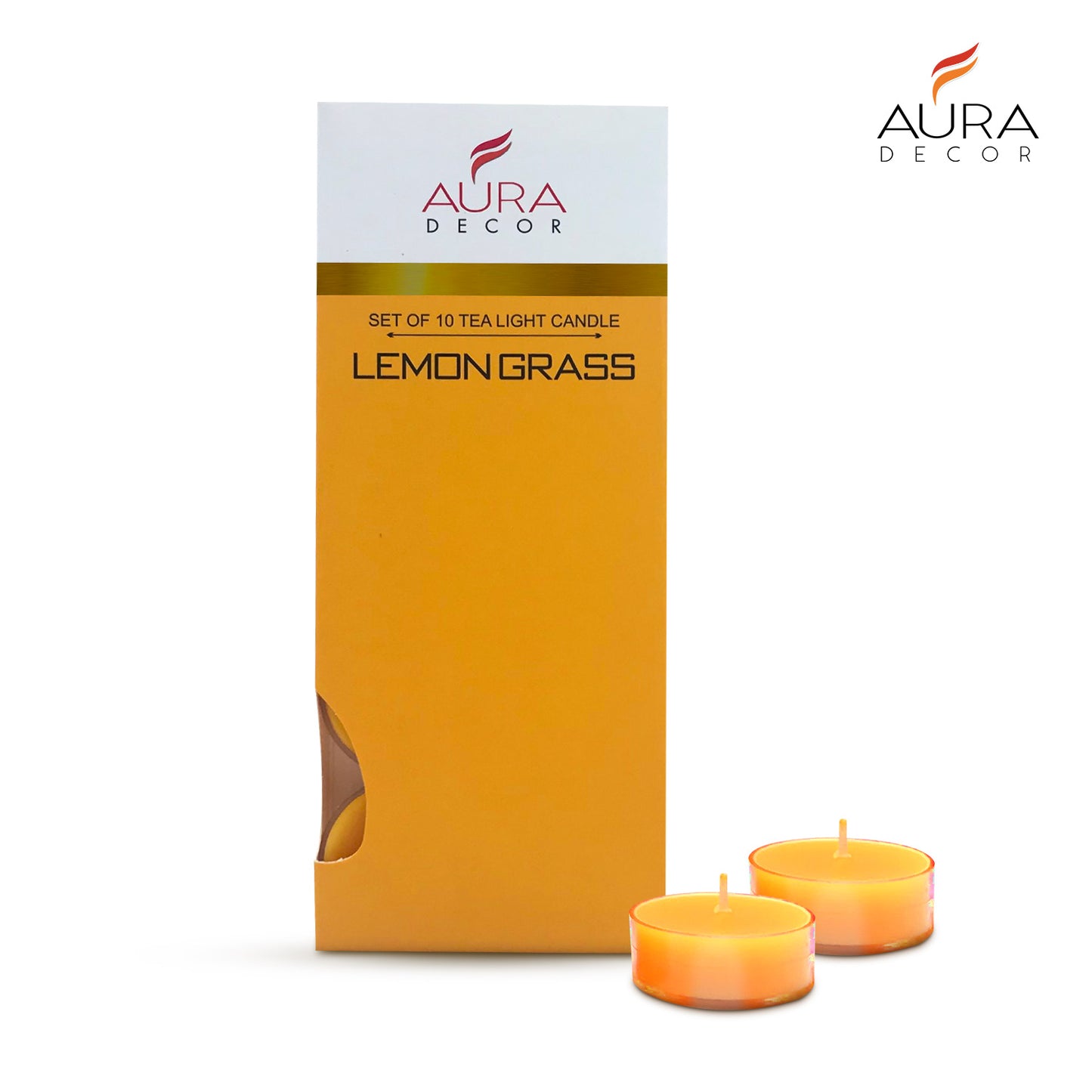 AuraDecor Fragrance LemonGrass Shape Tealight ( Pack of 10 )
