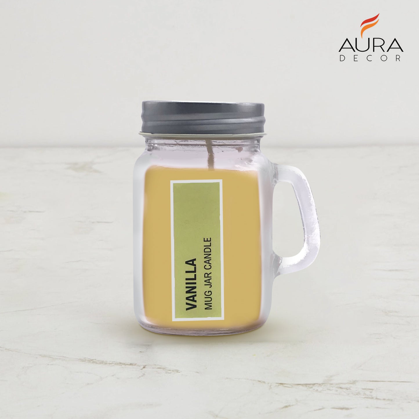 AuraDecor Mug Jar Candle ( Vanilla Fragrance )