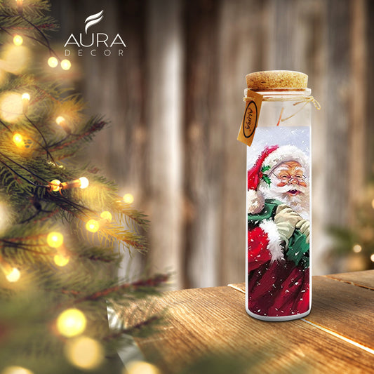 AuraDecor Unscented Church Jar Candle Christmas(Santa Bag)