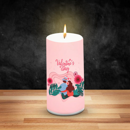Pillar Valentines Day Couple Candle For Valentine Special 3*6 inch Unscented.