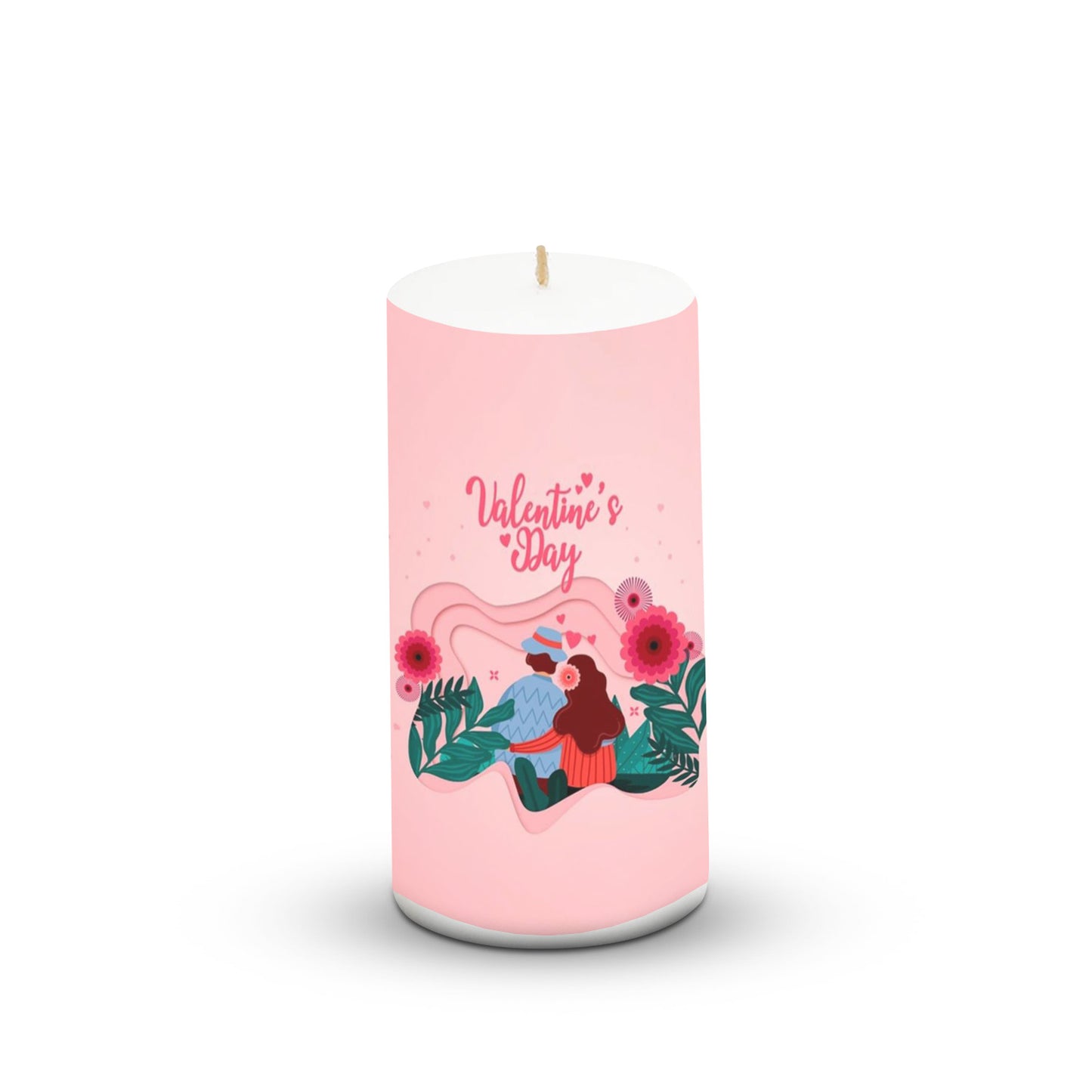 Pillar Valentines Day Couple Candle For Valentine Special 3*6 inch Unscented.