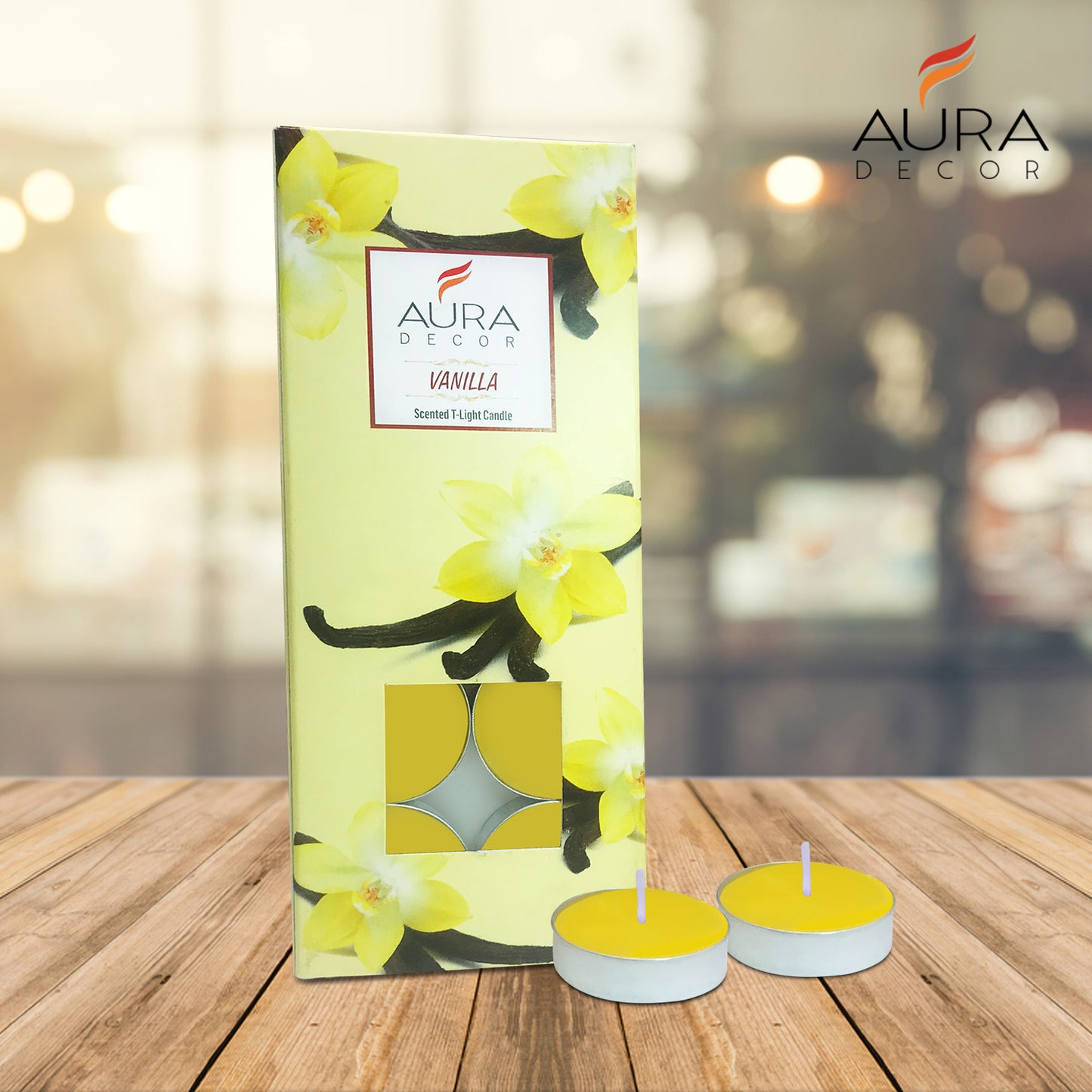 AuraDecor Pack of 10 Tealight ( Vanilla Fragrance )