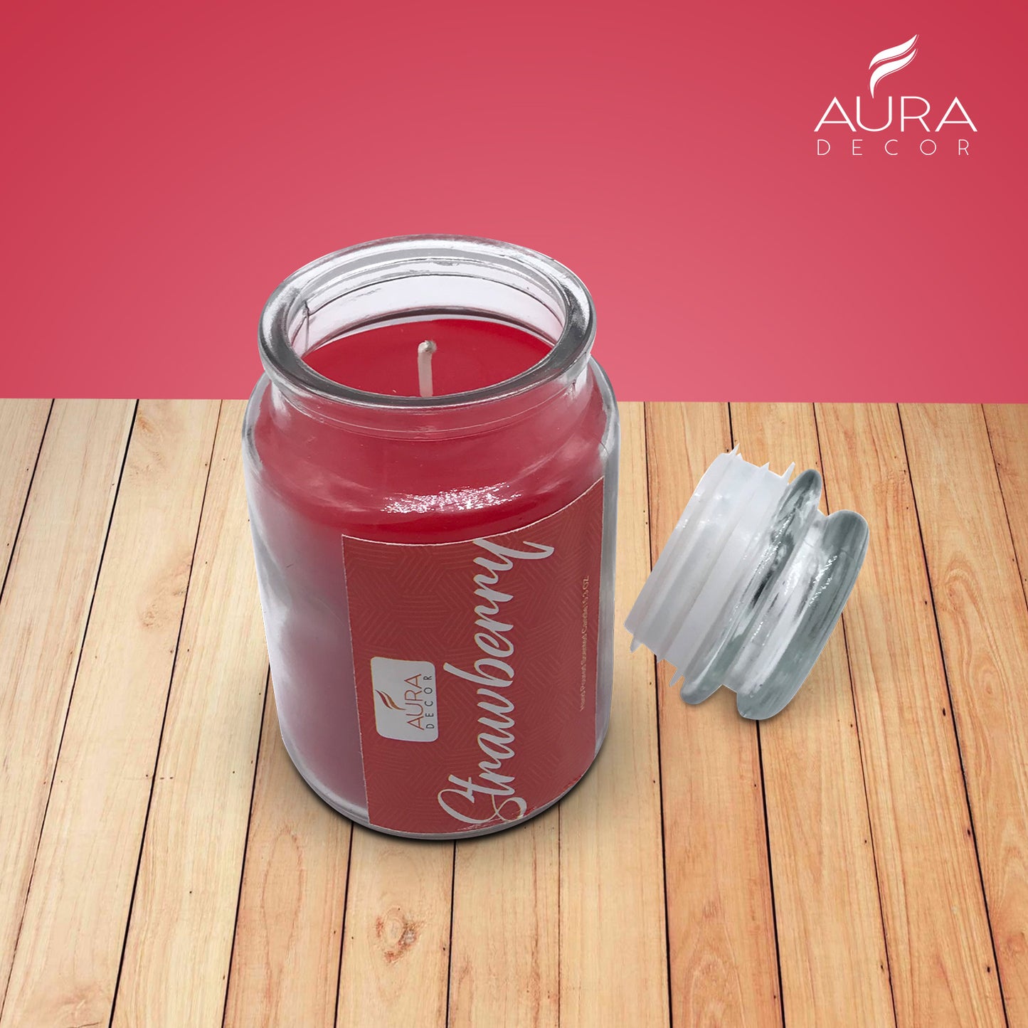 AuraDecor Long Burning Fragrance Jar Candle ( 72 Hours ) ( MOQ 50 Pcs )