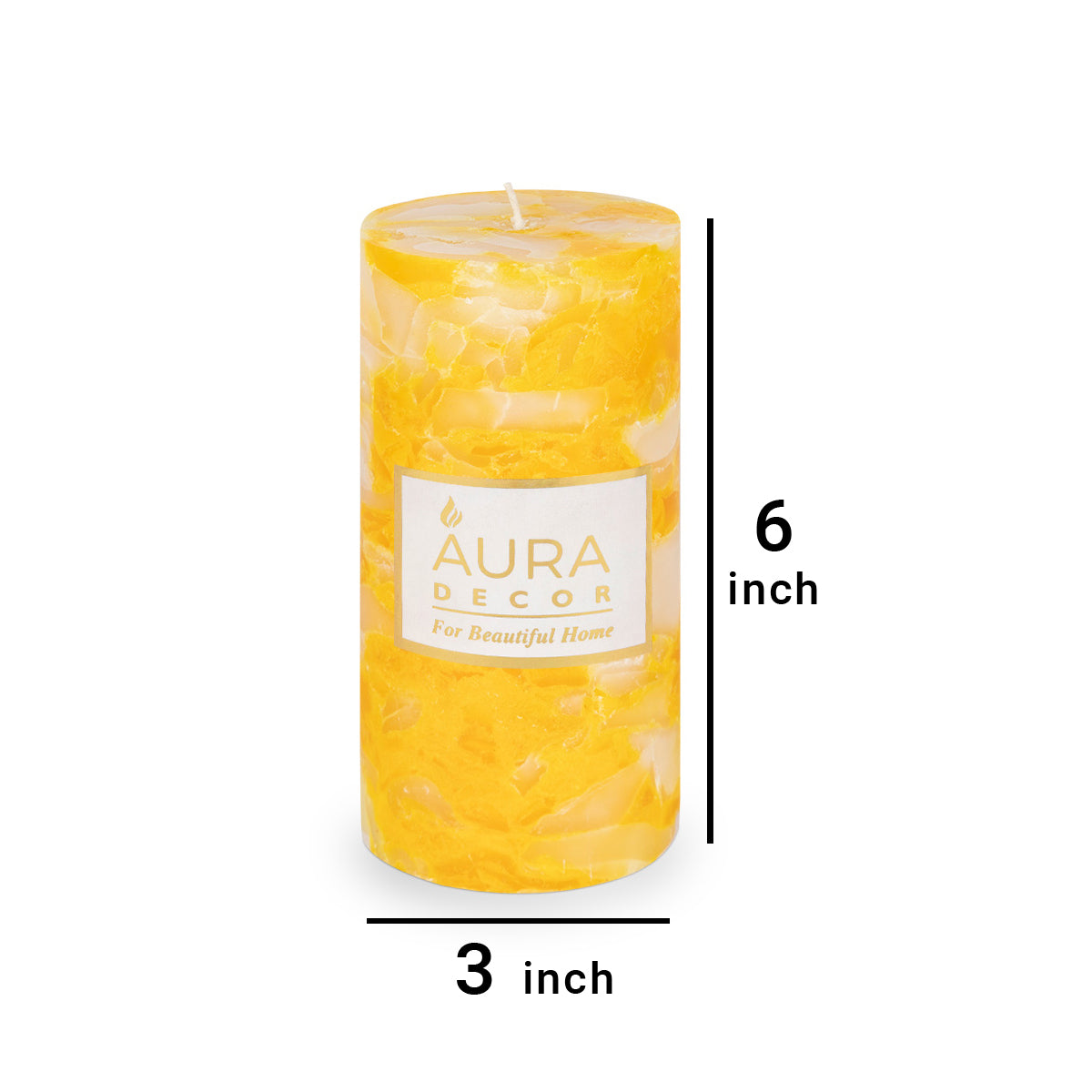 Fragrance Pillar Candle in Chunk Finish 3*6 Inch Each