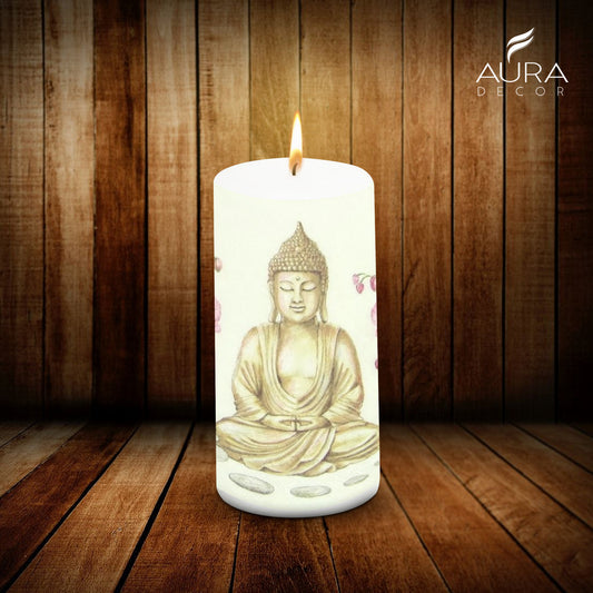 Pillar Candle Divine Buddha 3*6 inch Unscented