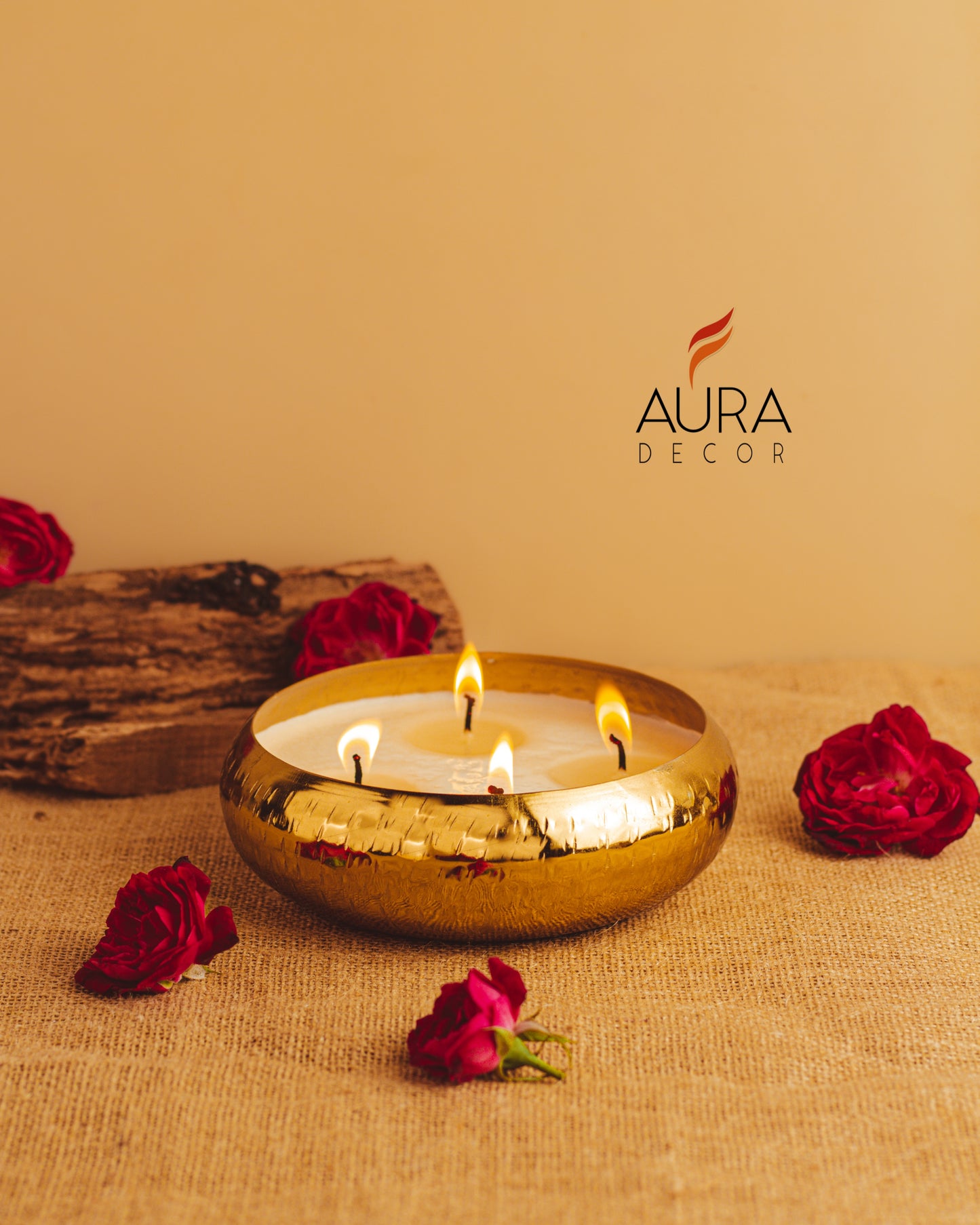 AuraDecor Fragrance Urli Candle for Festivals ( Oodh Fragrance )