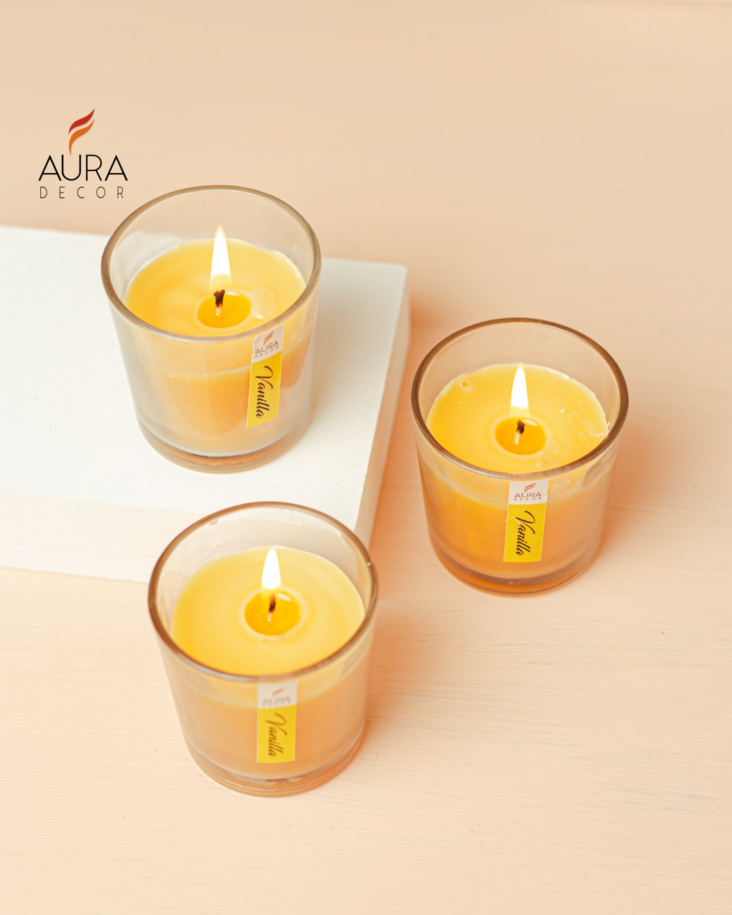 AuraDecor Votive Set of 3 Fragrance Candles ( Bulk Buy 24 Sets ) ( Master Box )