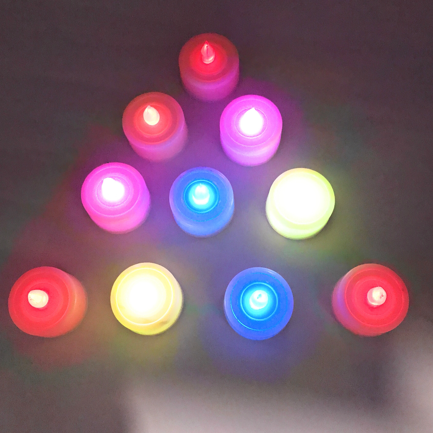 AuraDecor Multicolour LED Tealight Pack of 10 ( High Quality ) - auradecor.co.in