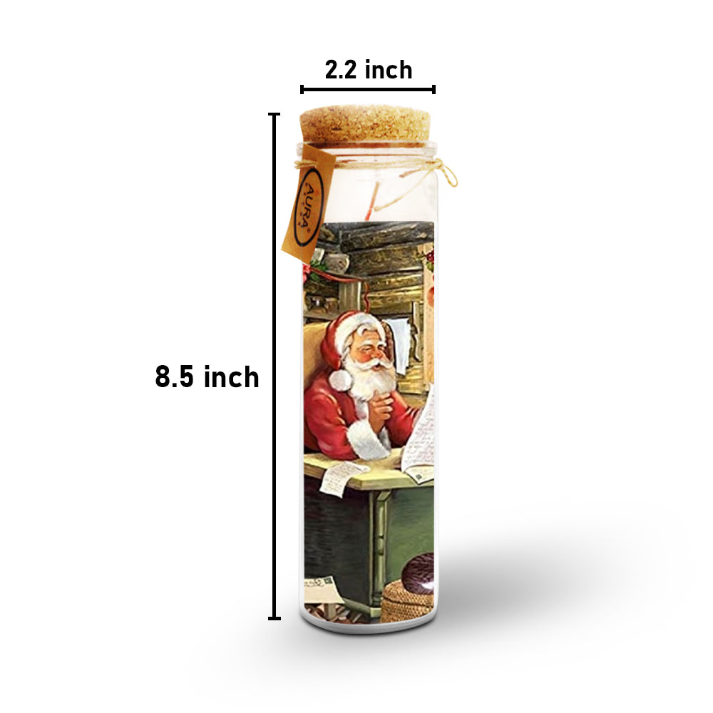 AuraDecor Unscented Church Jar Candle Christmas(Santa ReadBook Candle)