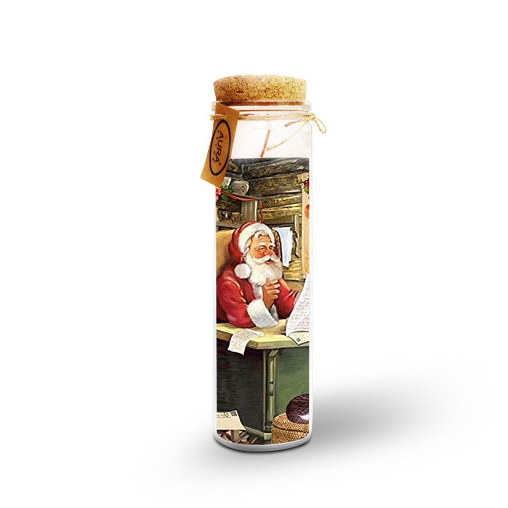AuraDecor Unscented Church Jar Candle Christmas(Santa ReadBook Candle)
