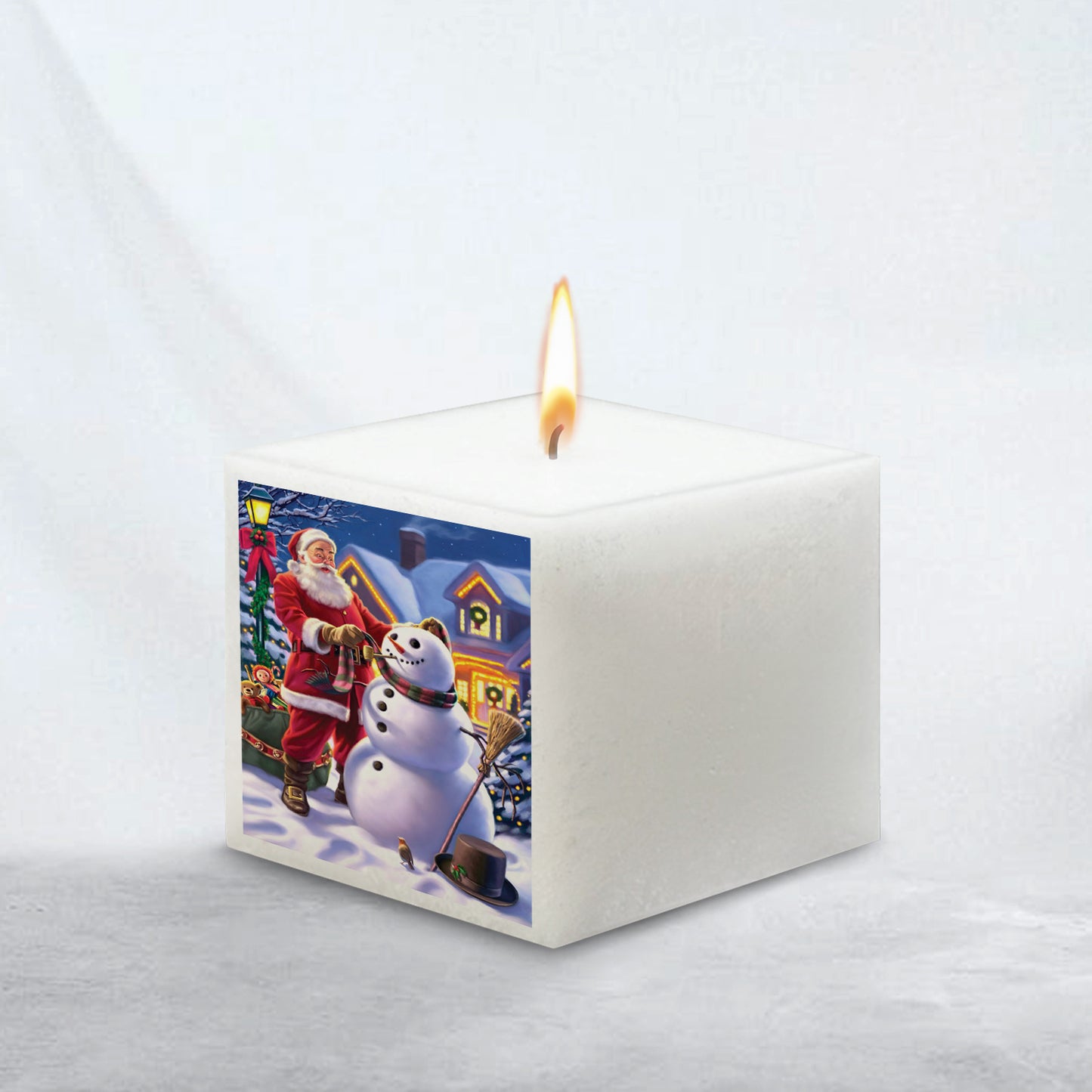 AuraDecor Square Christmas Candle ( 3*3*3 Inch ) Unscented