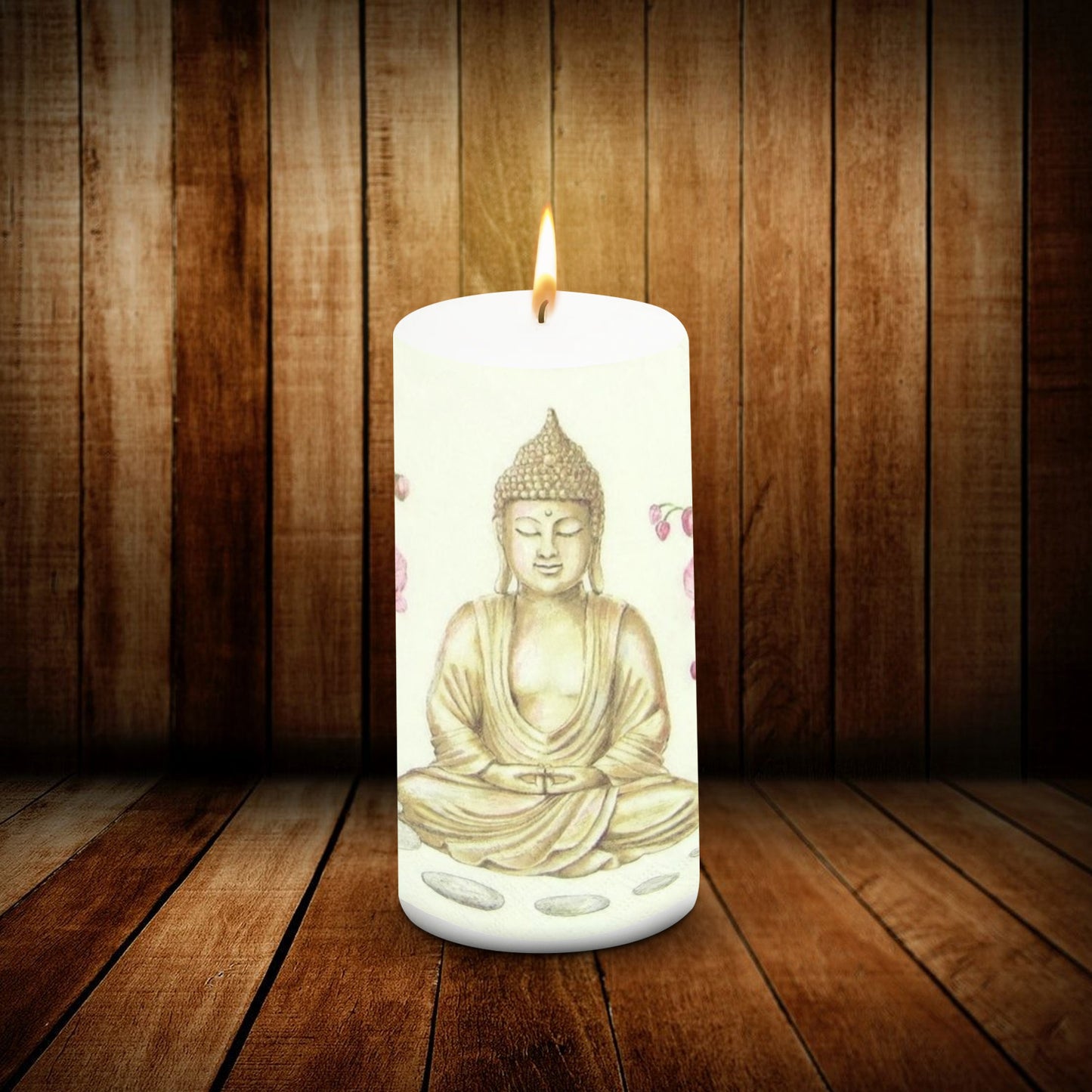 Pillar Candle Divine Buddha 3*6 inch Unscented