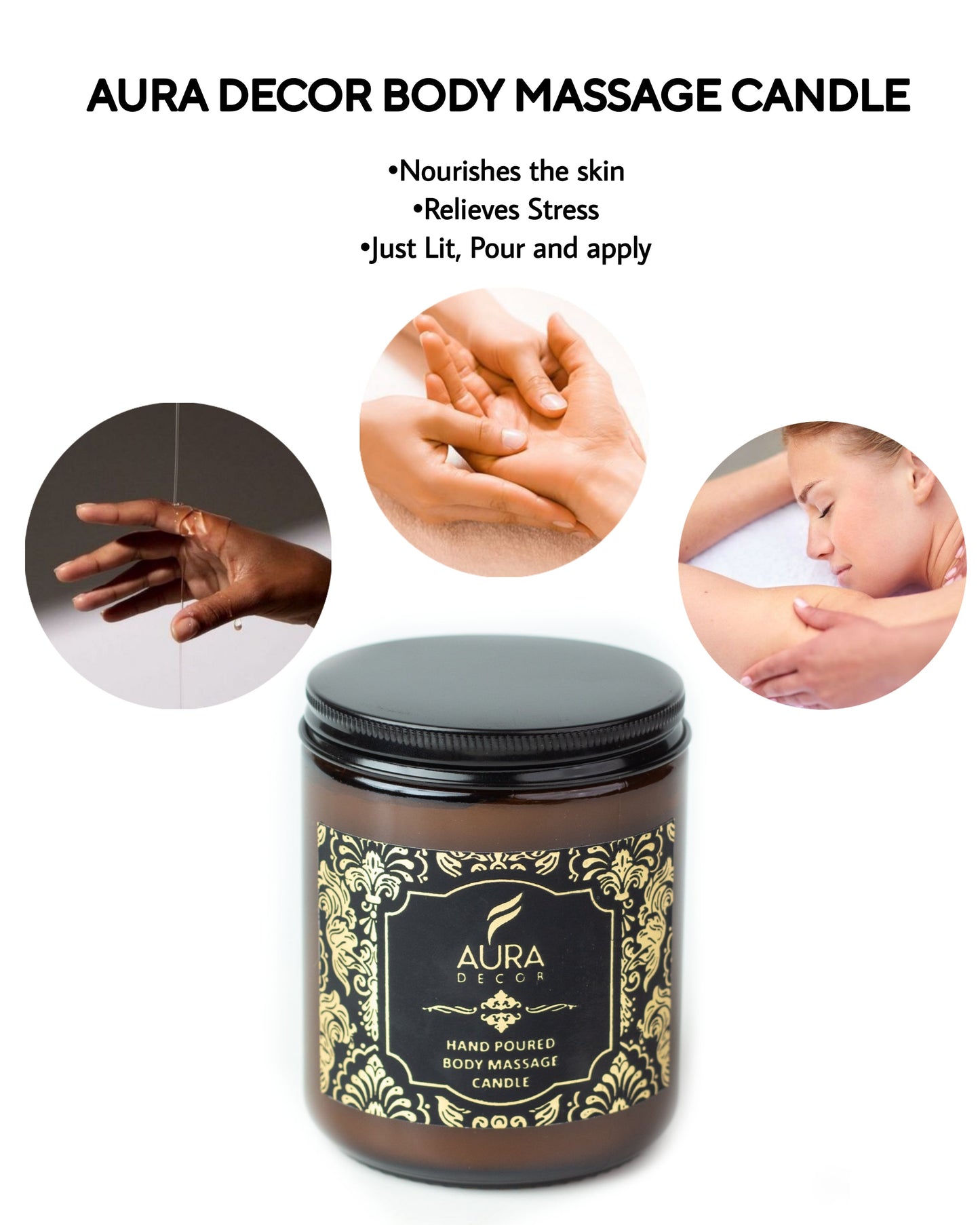 Bulk Buy AuraDecor Body Massage Candle ( 100% Natural Candle ) ( Master Qty 24 Pcs )