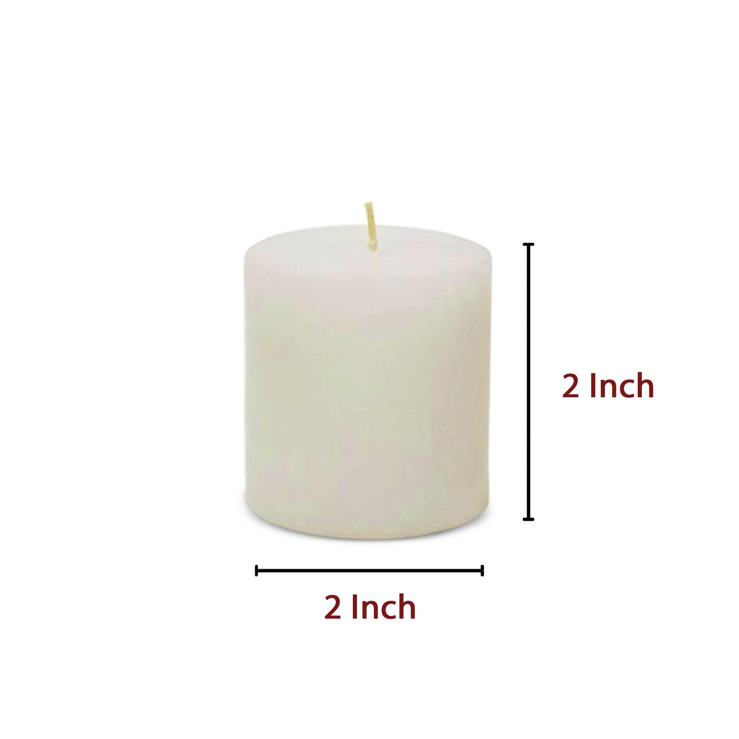 AuraDecor 2 inch Dia White Unscented Pillar Candle