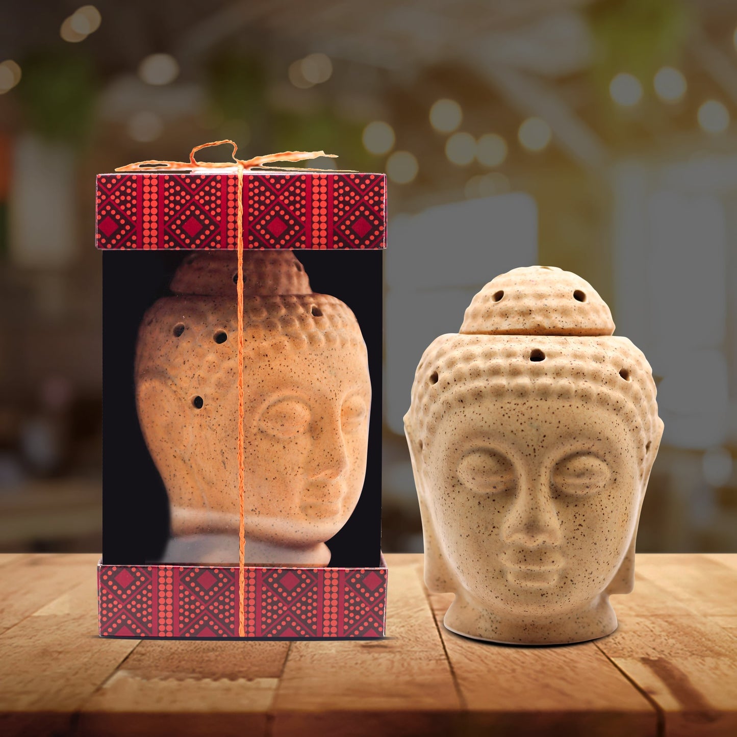 AuraDecor Buddha Electric Gift Set with Aroma Oil 10ml Aroma Oil & 1 Extra Bulb Assorted Color