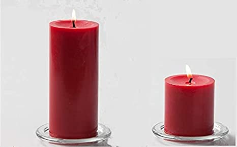 Set of 2 Rose Fragrance Pillar Candles ( 3 & 6 Inch )