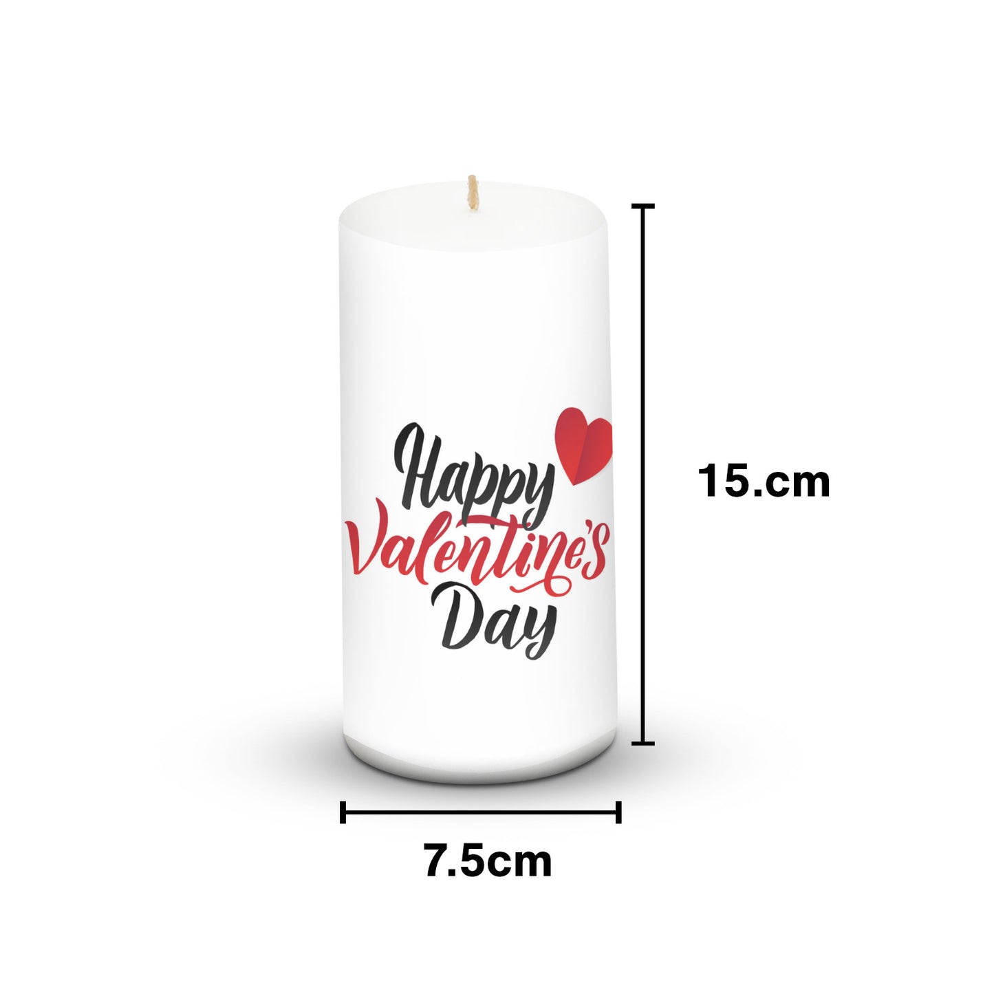 Pillar Valentine Day Heart Candle For Valentines Special 3*6 inch Unscented.