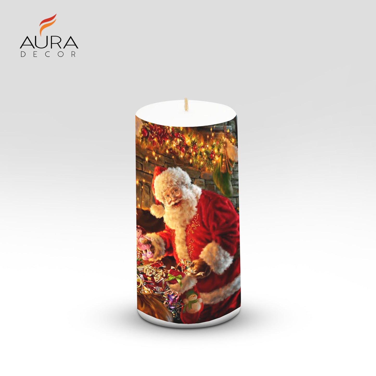 Pillar Candle Christmas 3*6 inch Unscented Santa