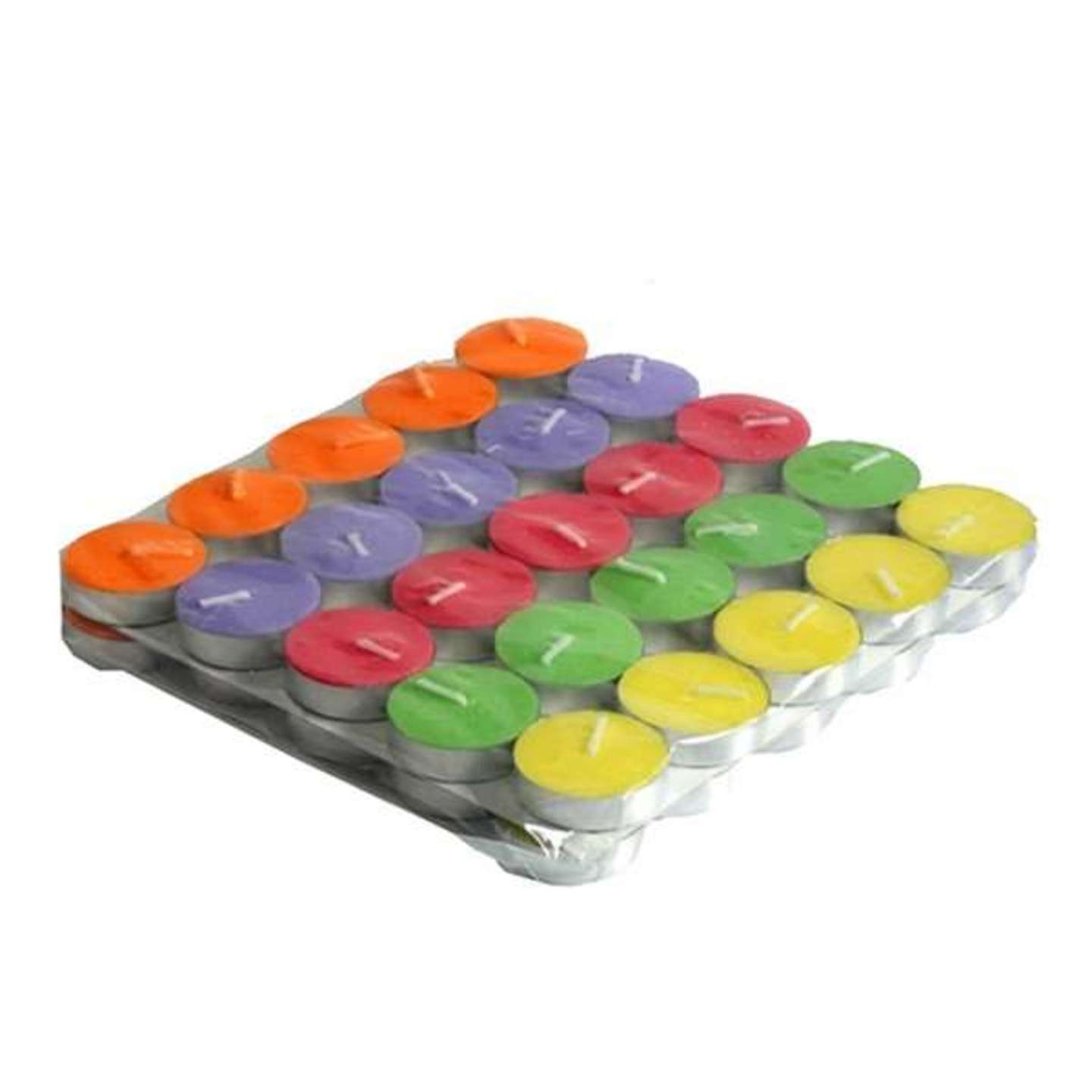 AuraDecor Set of 50 Unscented Smokeless Multi color Tealight Candles - auradecor.co.in