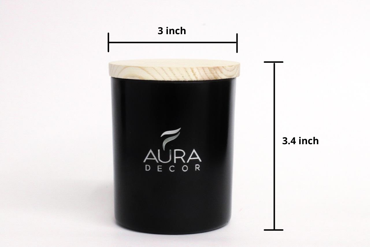 Bulk Buy Black Glass Candle with Wooden Lid & Wooden Wick & Gift Box Packaging ( 50 Pcs )