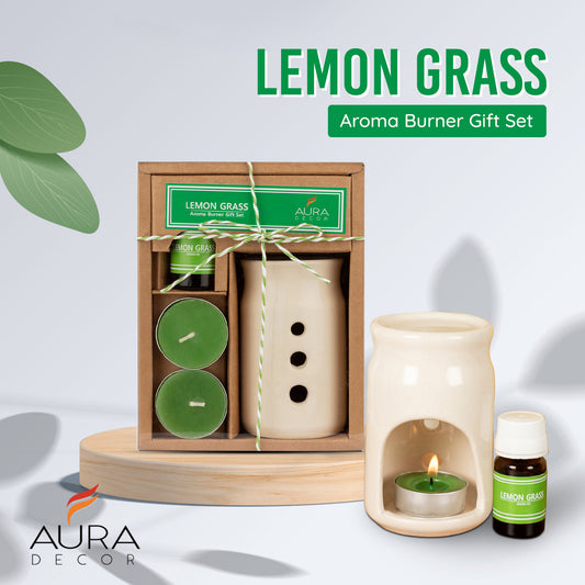 AuraDecor Aroma Oil Burner Gift Set  ( Lemon Grass )