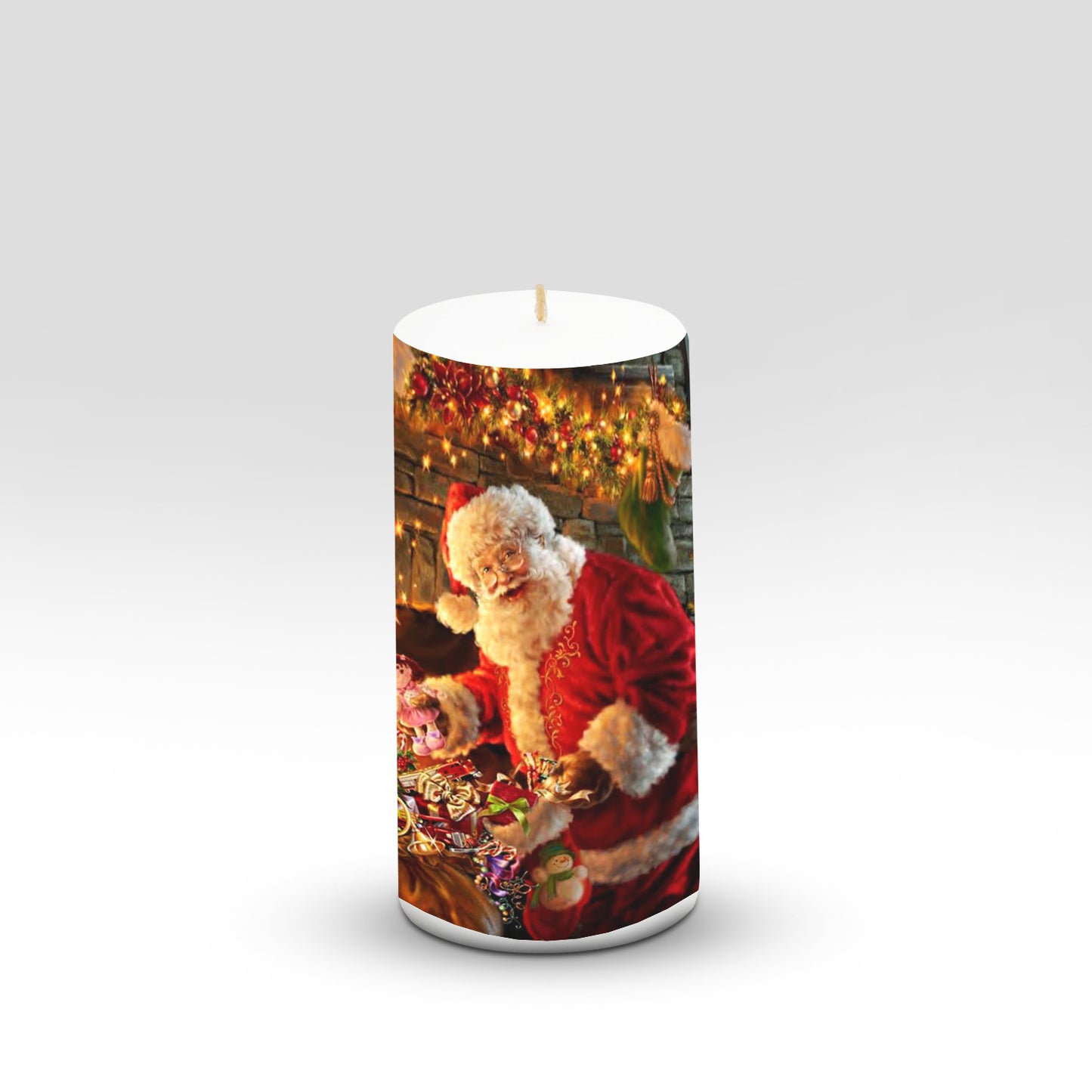 Pillar Candle Christmas 3*6 inch Unscented Santa