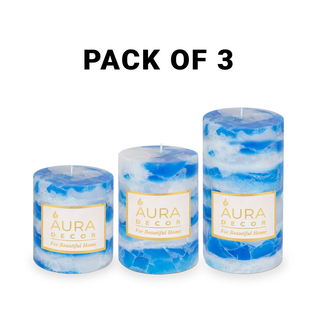 Sea Breeze Fragrance Chunk Pillar Candle ( 3*3, 3*4, 3*6 inch )