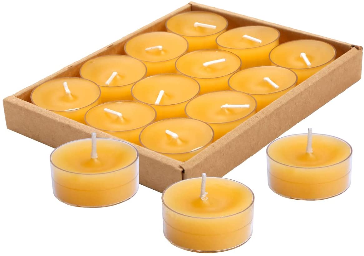 Pack of  Bees Wax Tealight ( 100% Pure , Organic Natural ) ( Pack of 6 Tealights )