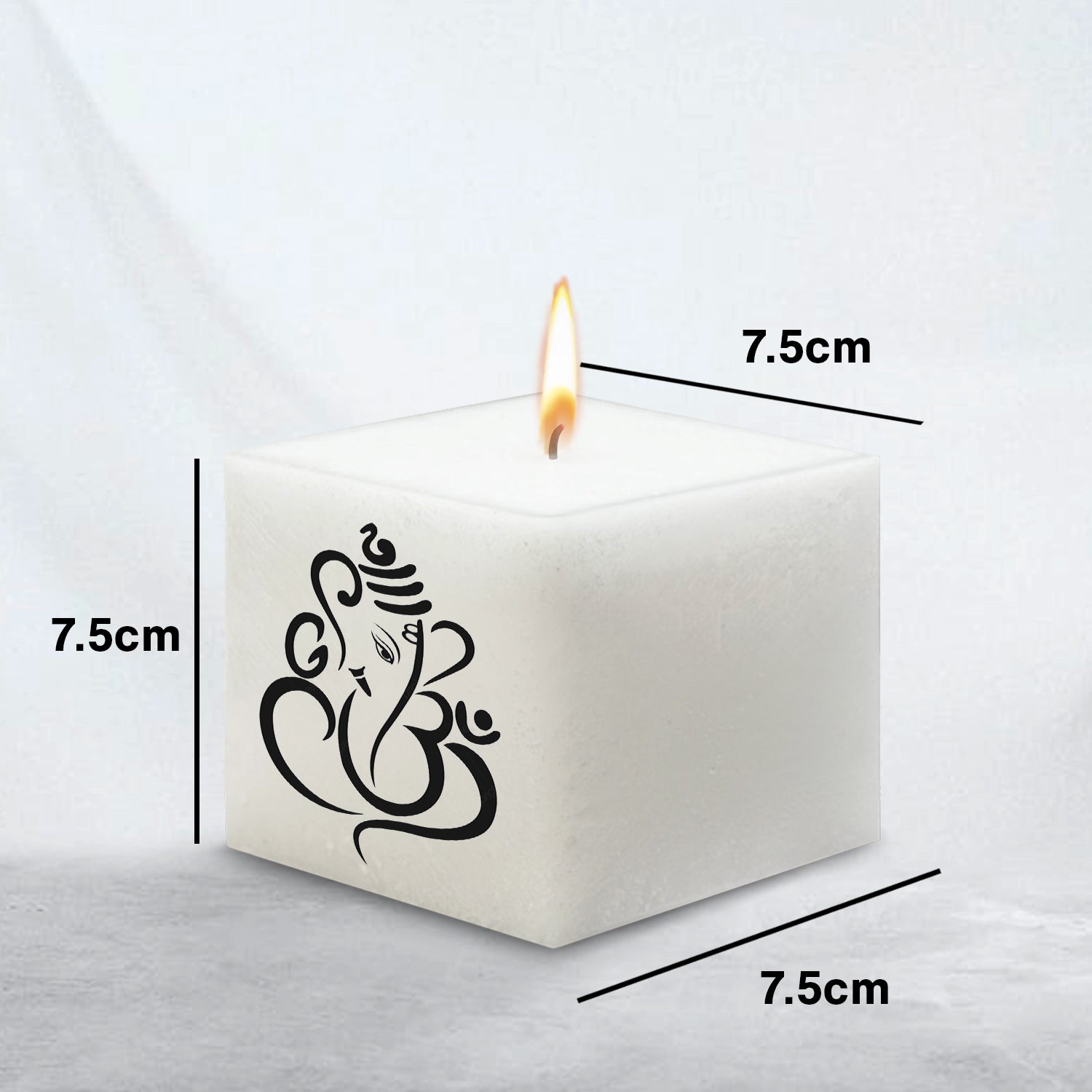 12inch Width 3 Inches Circular Ganesha Printed Pillar Wax Candle