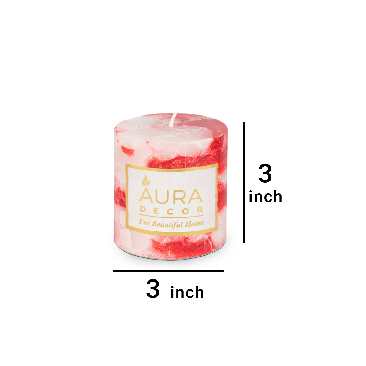 Fragrance Pillar Candle in Chunk Finish 3*3 Inch Each