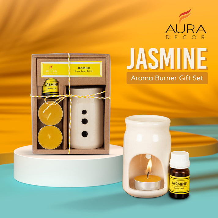 AuraDecor Aroma Oil Burner Gift Set Yellow ( Jasmine ) Aura Decor