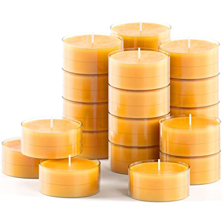 Bulk Buy Master Pack of Bees Wax Tealight ( 100% Pure , Organic Natural ) ( Pack of 6 Tealights ) ( Master 50 Packets )