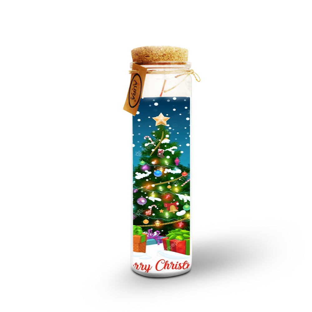 AuraDecor Unscented Church Jar Candle Christmas(Merry Christmas)