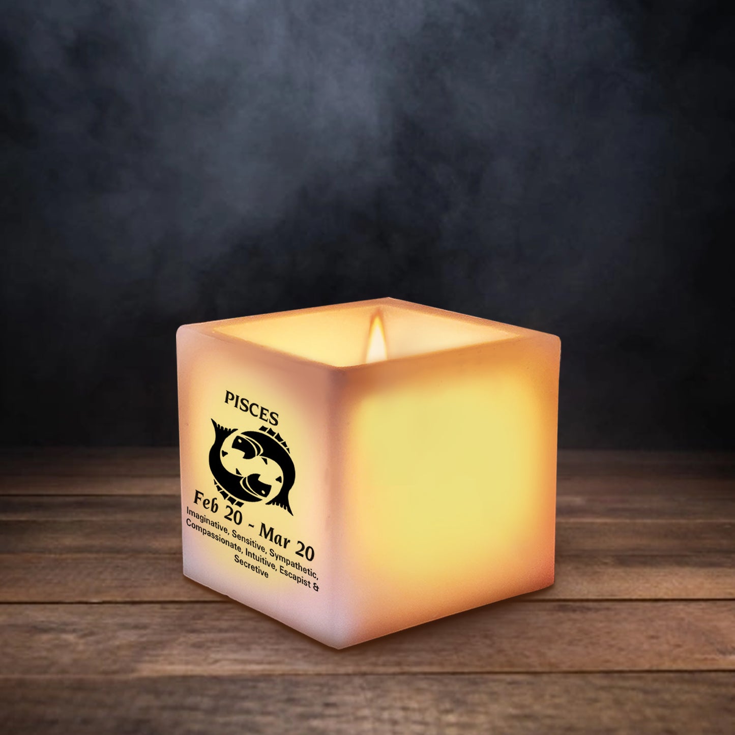 Zodiac Hororscope Square Hollow Candles 3*3*3 inch  ( With a Tealight Candle Free )