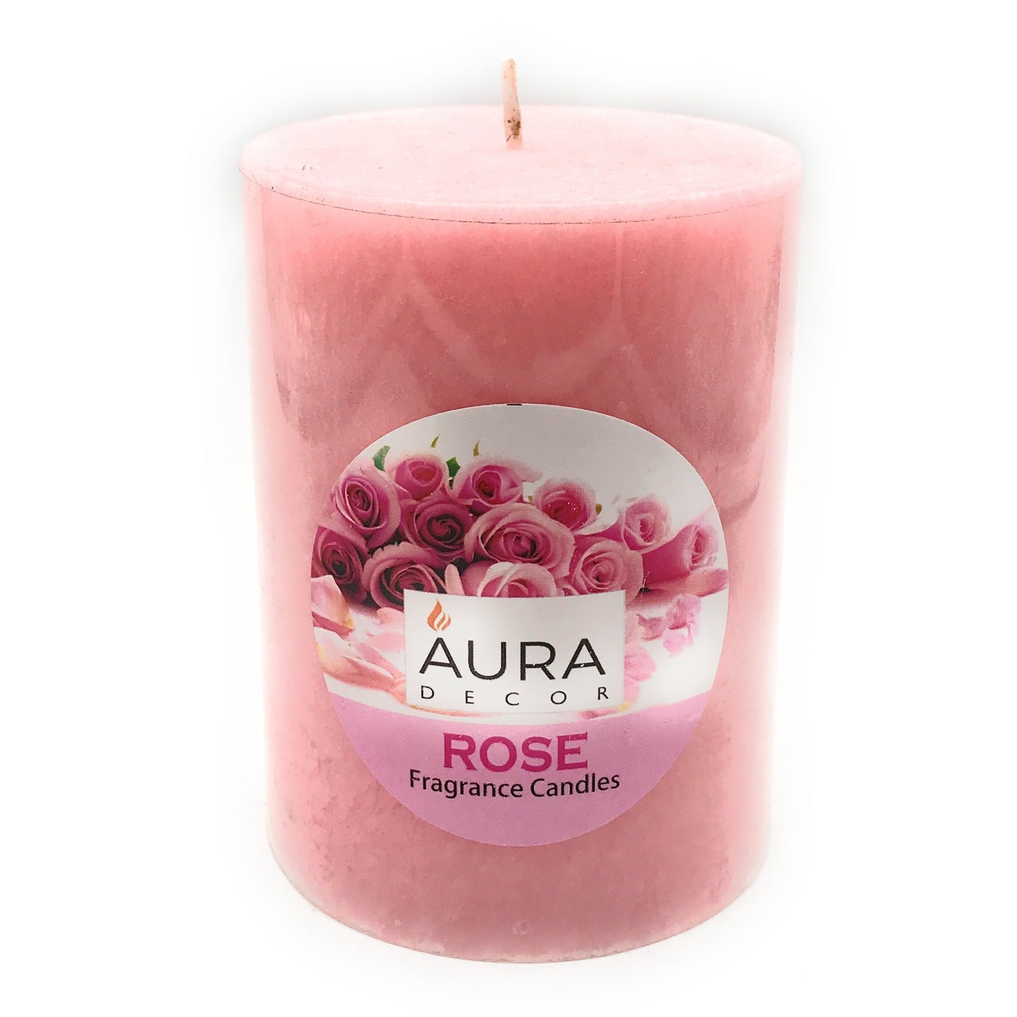 AuraDecor Rose Fragrance Pillar Candle - auradecor.co.in