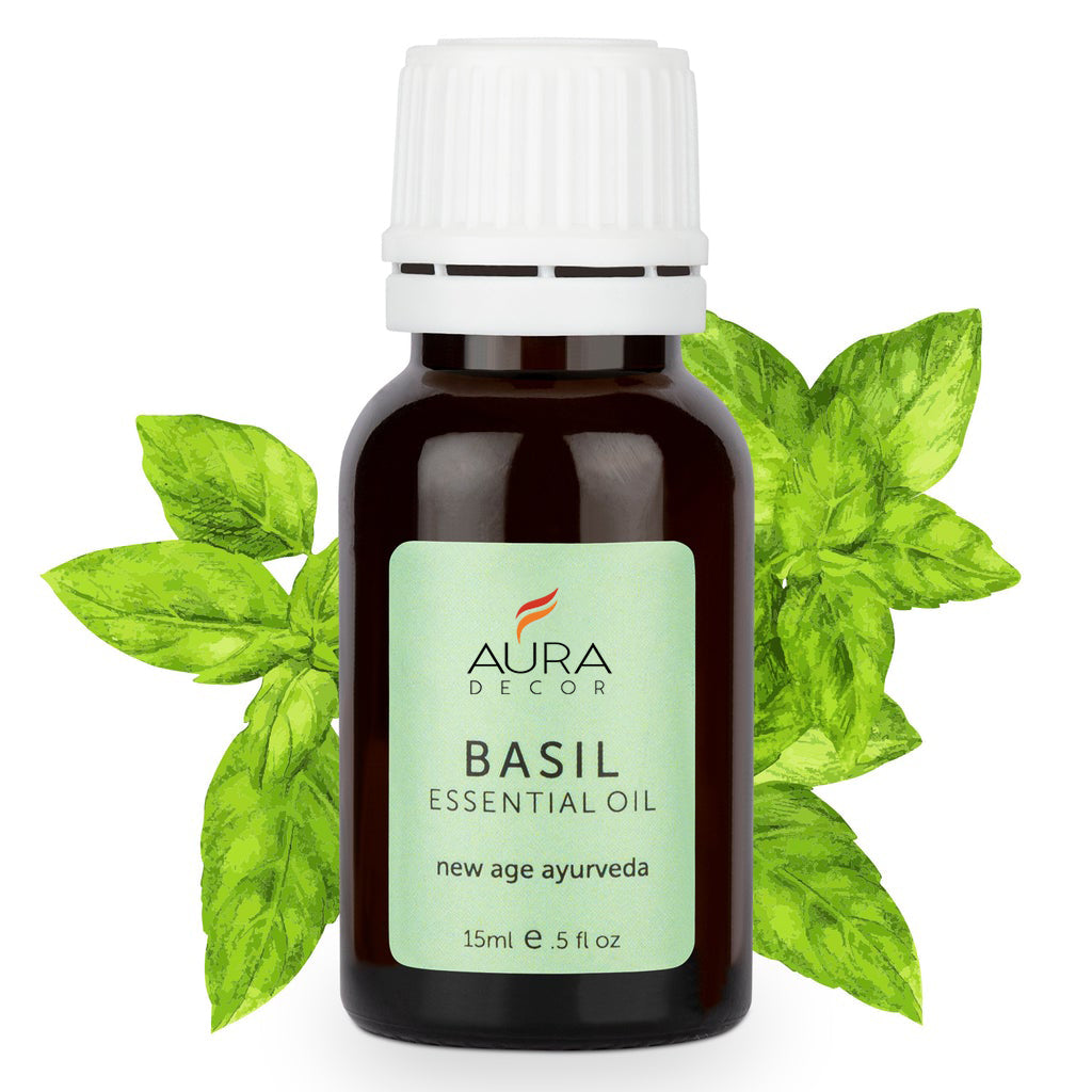 Basil Essential Oil - 15ml for Skin, Hair, Face, Acne Care
