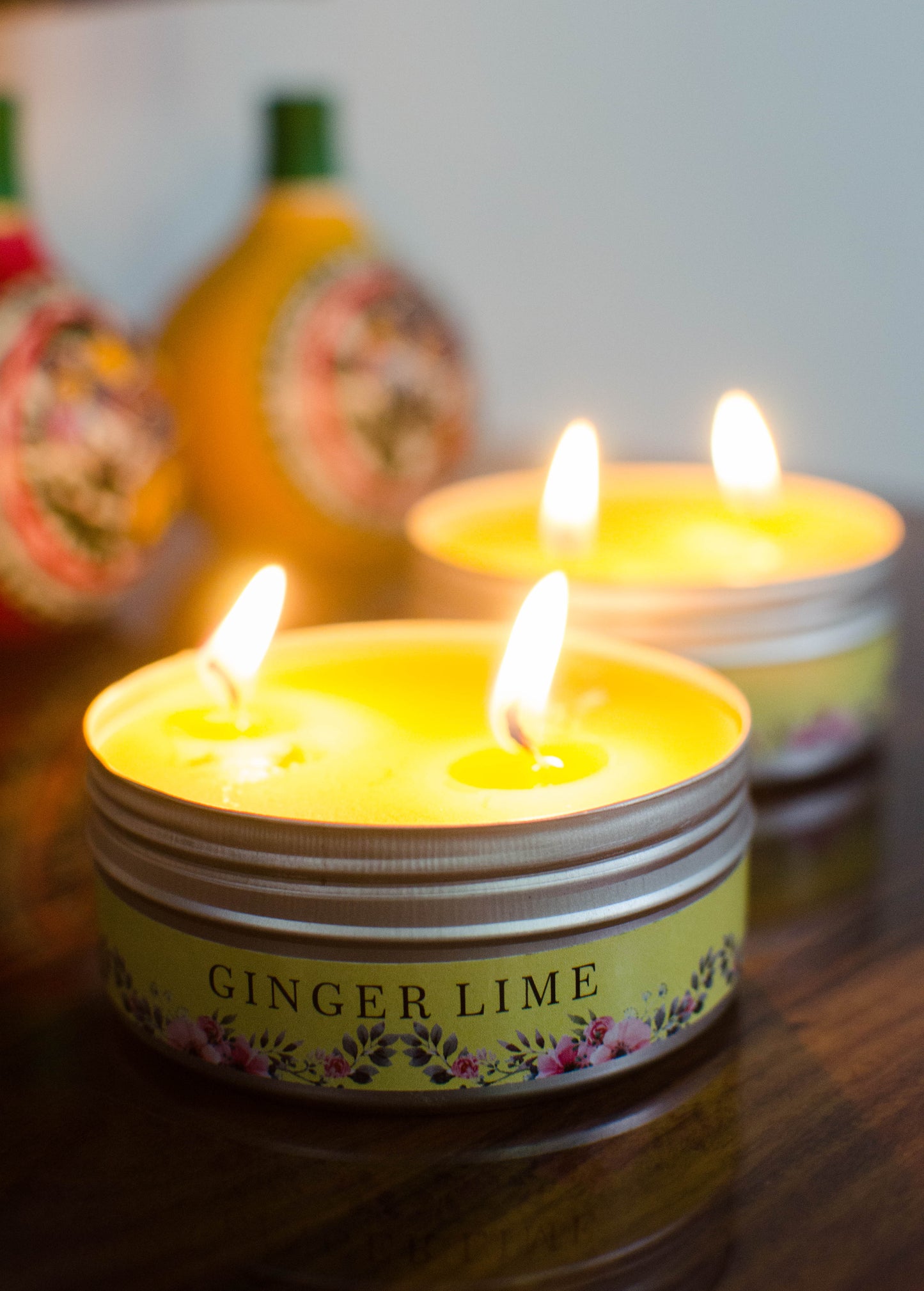 2 Wick Candle Set (Ginger Lime) - auradecor.co.in