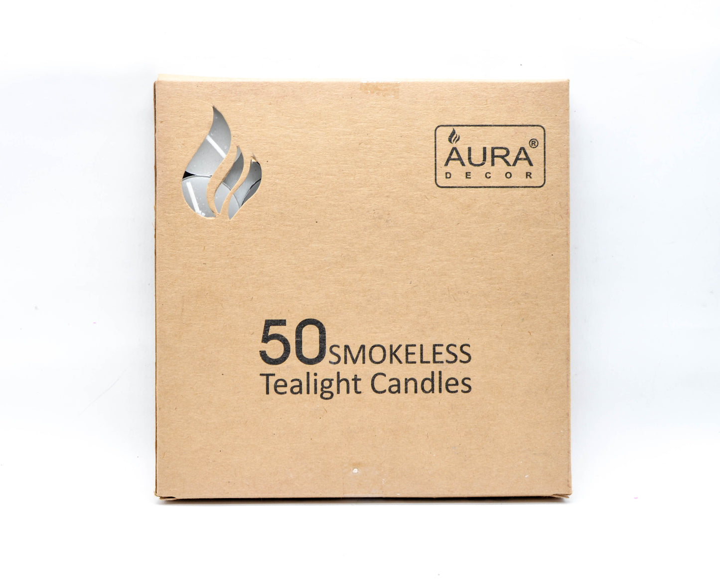 Pack of 50 Smokeless Tealight Candle (Burning Time 2.5 hours approx) - auradecor.co.in