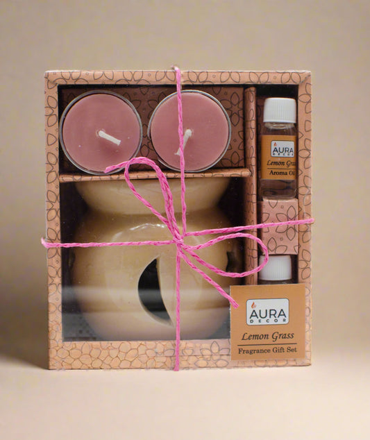 Aroma Oil Burner Gift Set ( Medium ) - auradecor.co.in