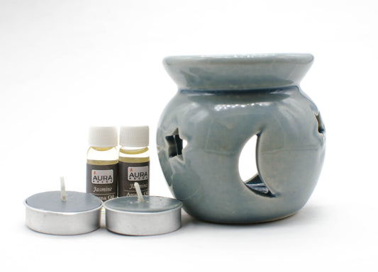 Aroma Oil Burner Gift Set ( Medium ) - auradecor.co.in