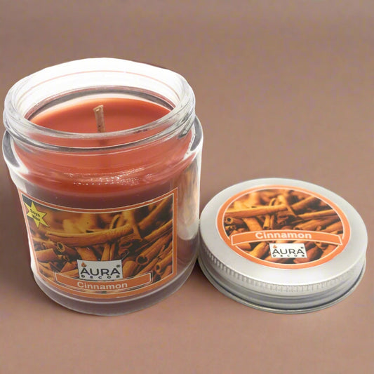 AuraDecor Soy Wax Cinnamon Fragrance Jar Candle - auradecor.co.in