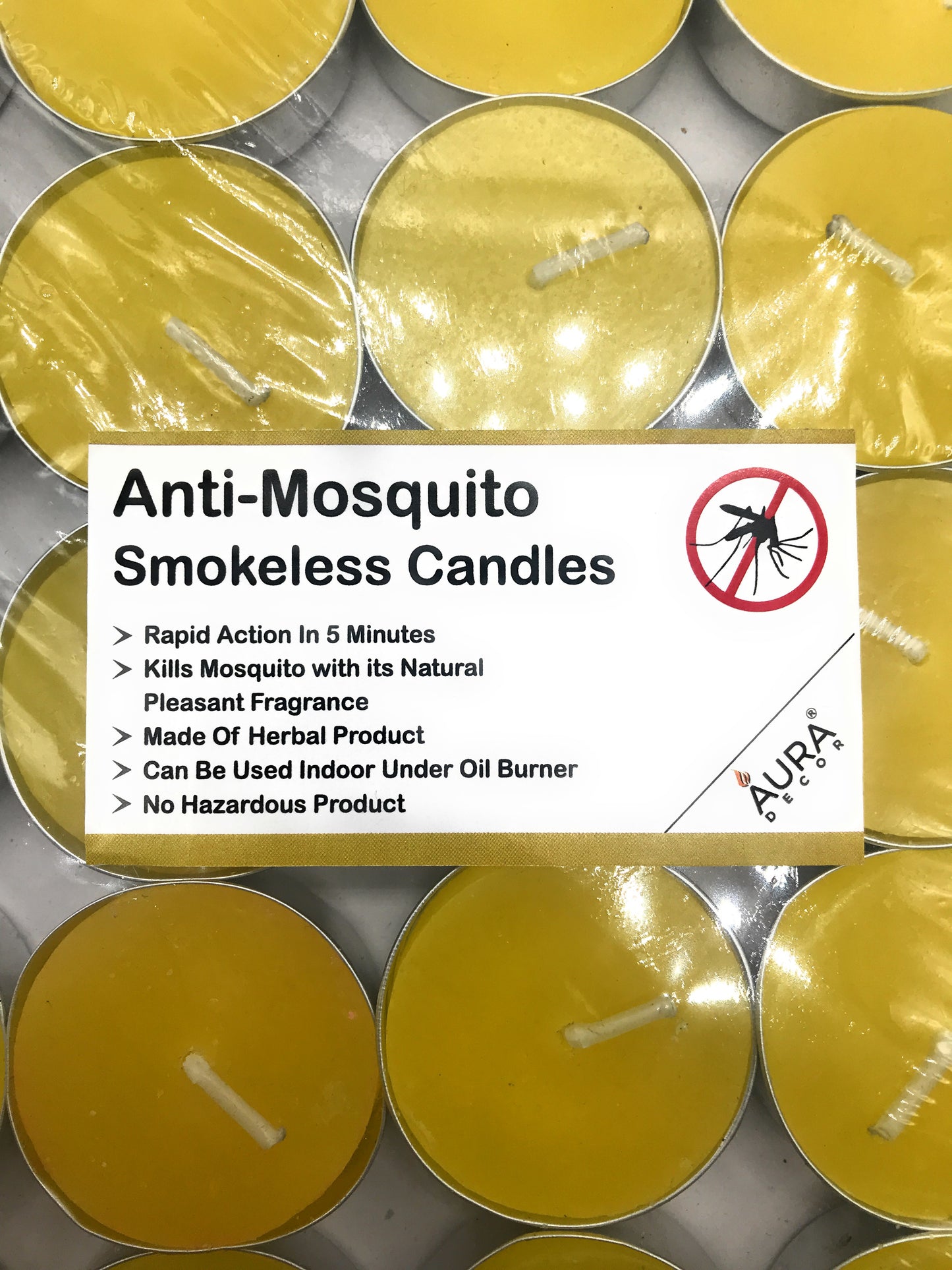 Anti Mosquito Tealight Candles Pack of 50 - auradecor.co.in