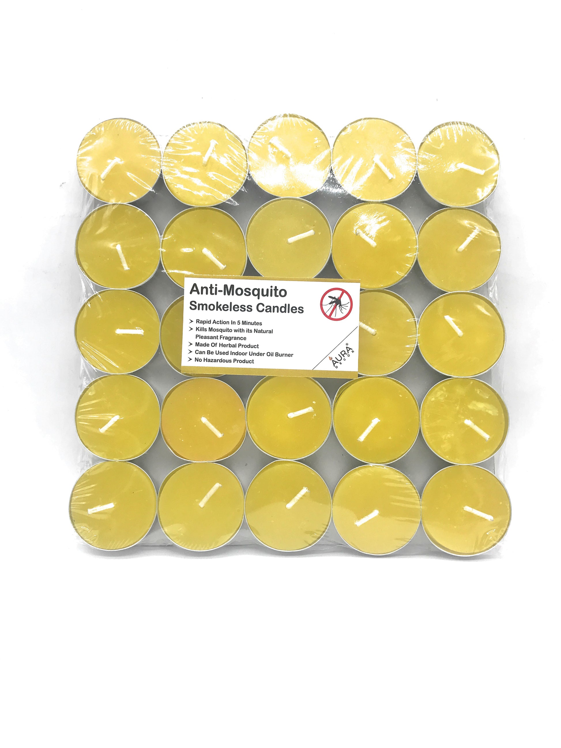 Anti Mosquito Tealight Candles Pack of 50 - auradecor.co.in