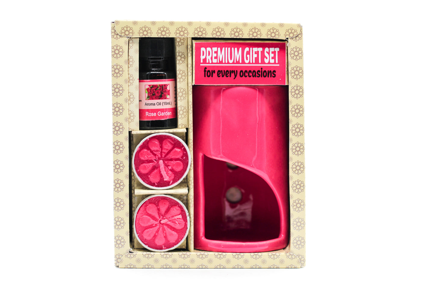 AuraDecor Aroma Oil Burner Gift Set ( Rose ) - auradecor.co.in