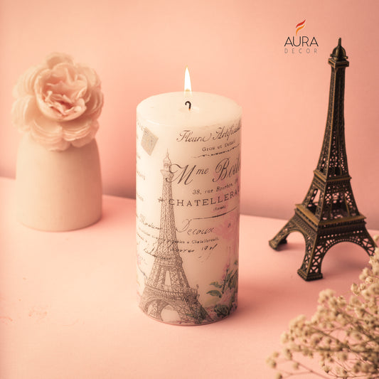 AuraDecor Eiffel Tower Candle ( Paris Decor )