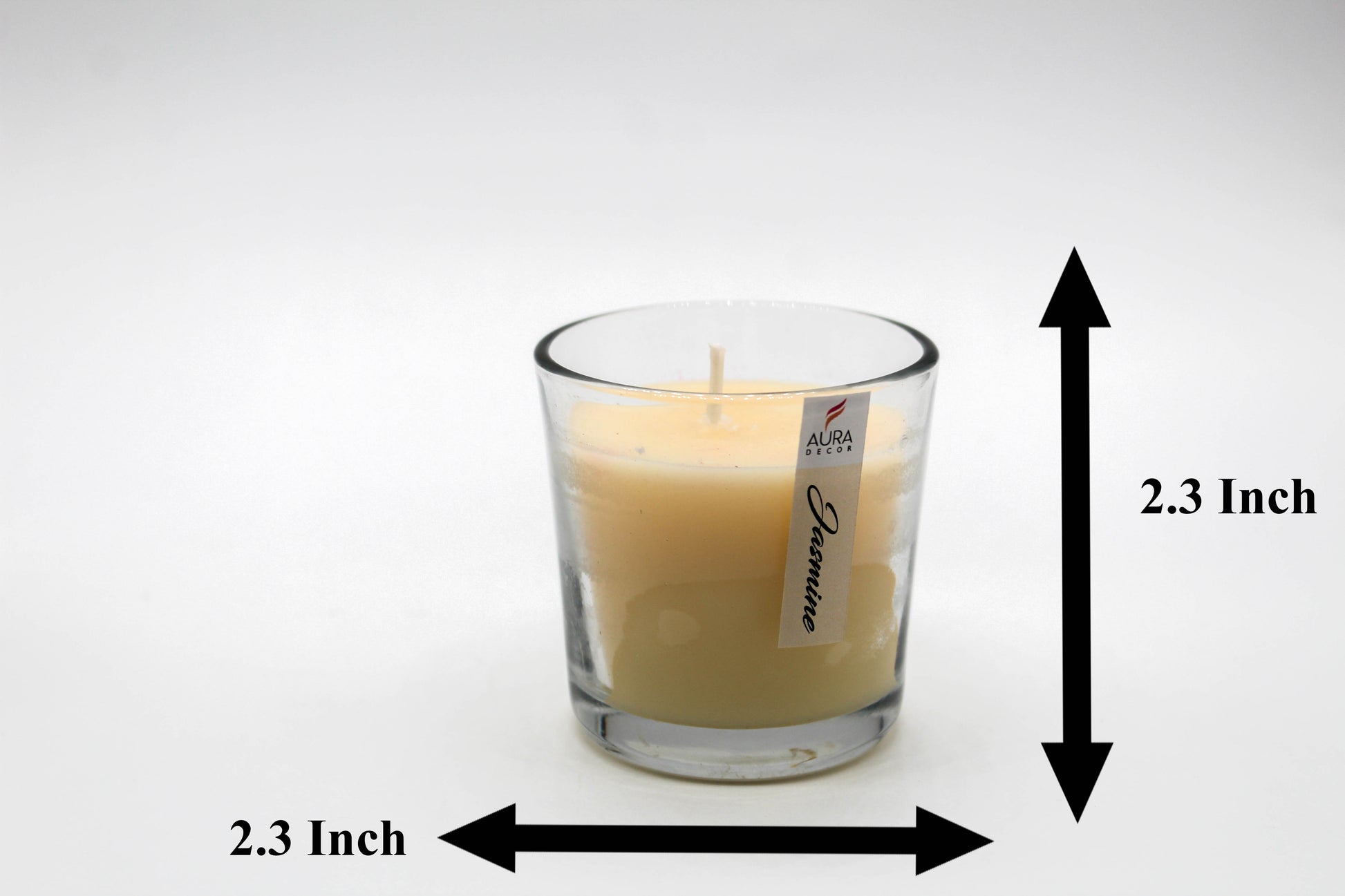 Set of 3 Glass Votive Candle ( Jasmine  ) - auradecor.co.in