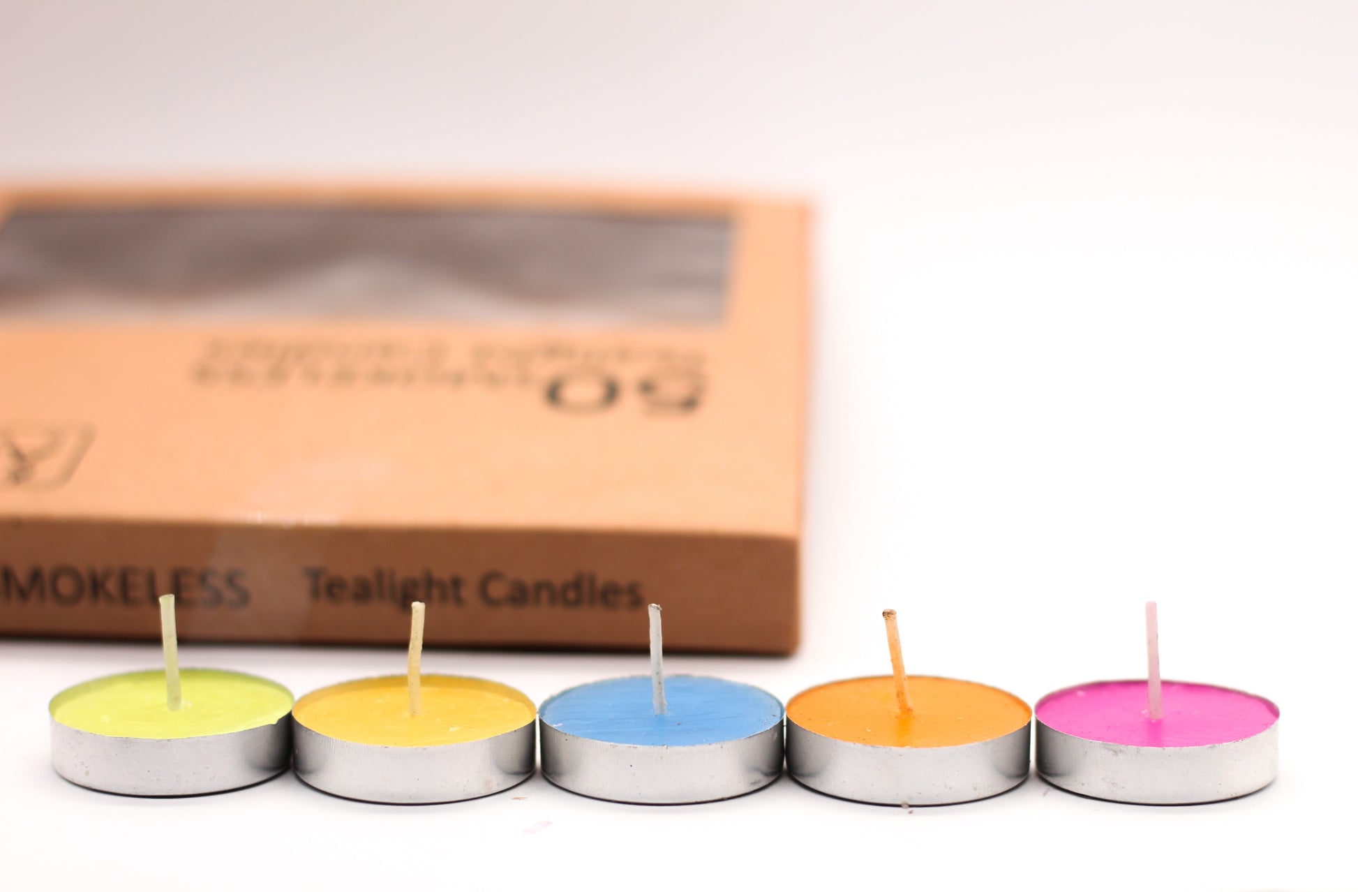 Pack of 50 MultiColour Tealight Candles - auradecor.co.in