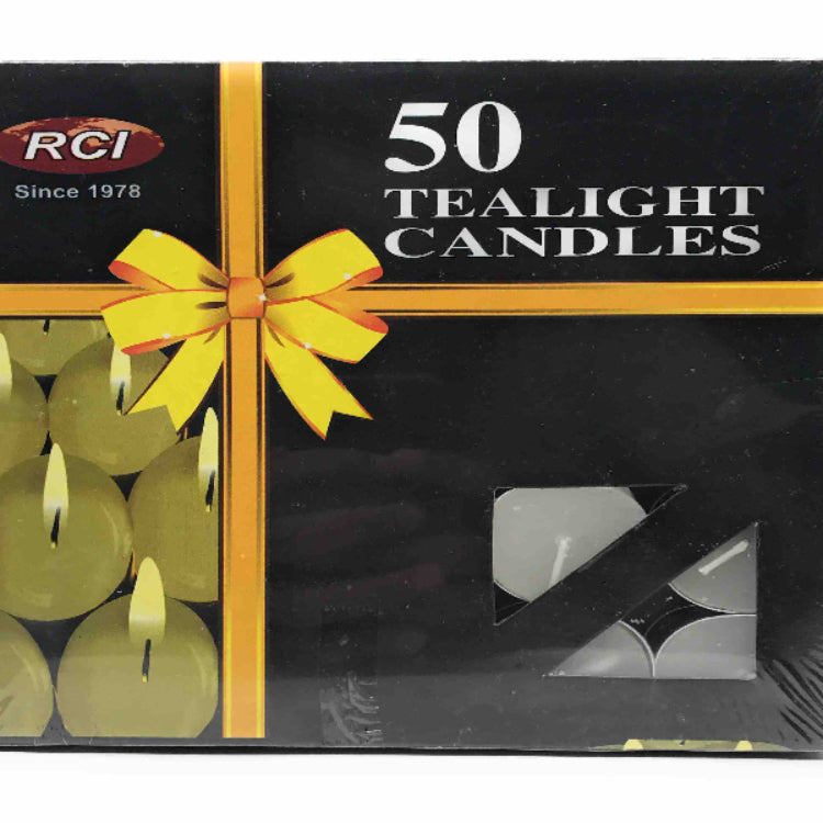Pack of 50 Unscented Tealight Candles ( Burning time 3 Hours) - auradecor.co.in