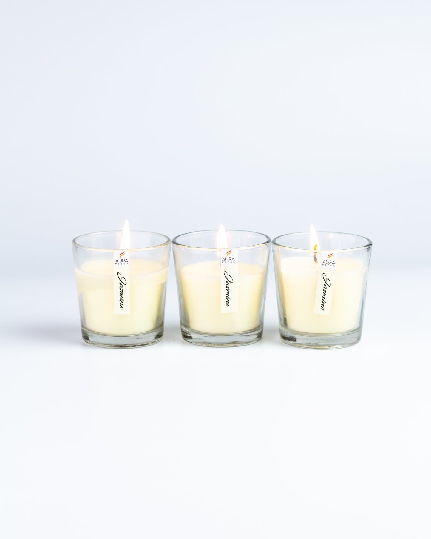 Set of 3 Glass Votive Candle ( Jasmine  )