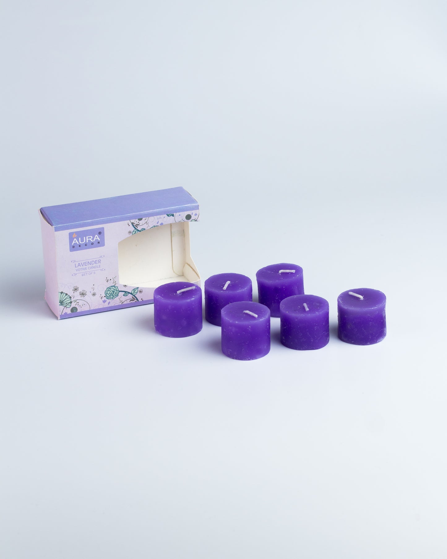 AuraDecor Fragrance Votive Candles Set of 6 ( Lavender )